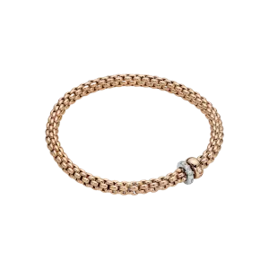 Fope Solo Flex'it bracelet with a double rondel and diamond pavé