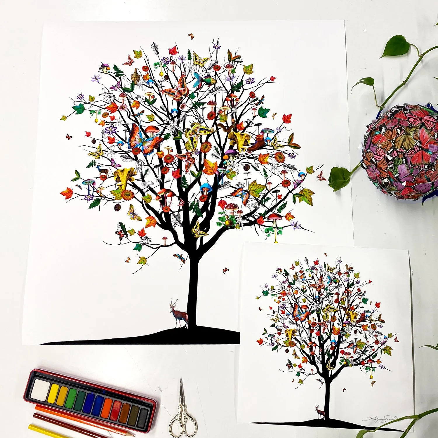Four Season Tree - Haust - Art Print