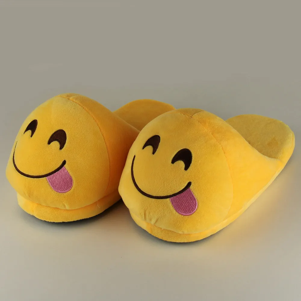 Funny Mens Plush Slippers Indoor Shoes House Cute Women Slippers Emoji Shoes Warm House Slipper