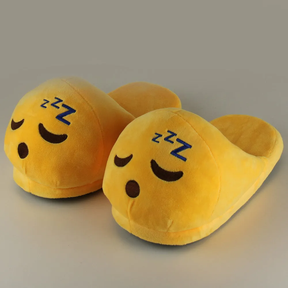 Funny Mens Plush Slippers Indoor Shoes House Cute Women Slippers Emoji Shoes Warm House Slipper