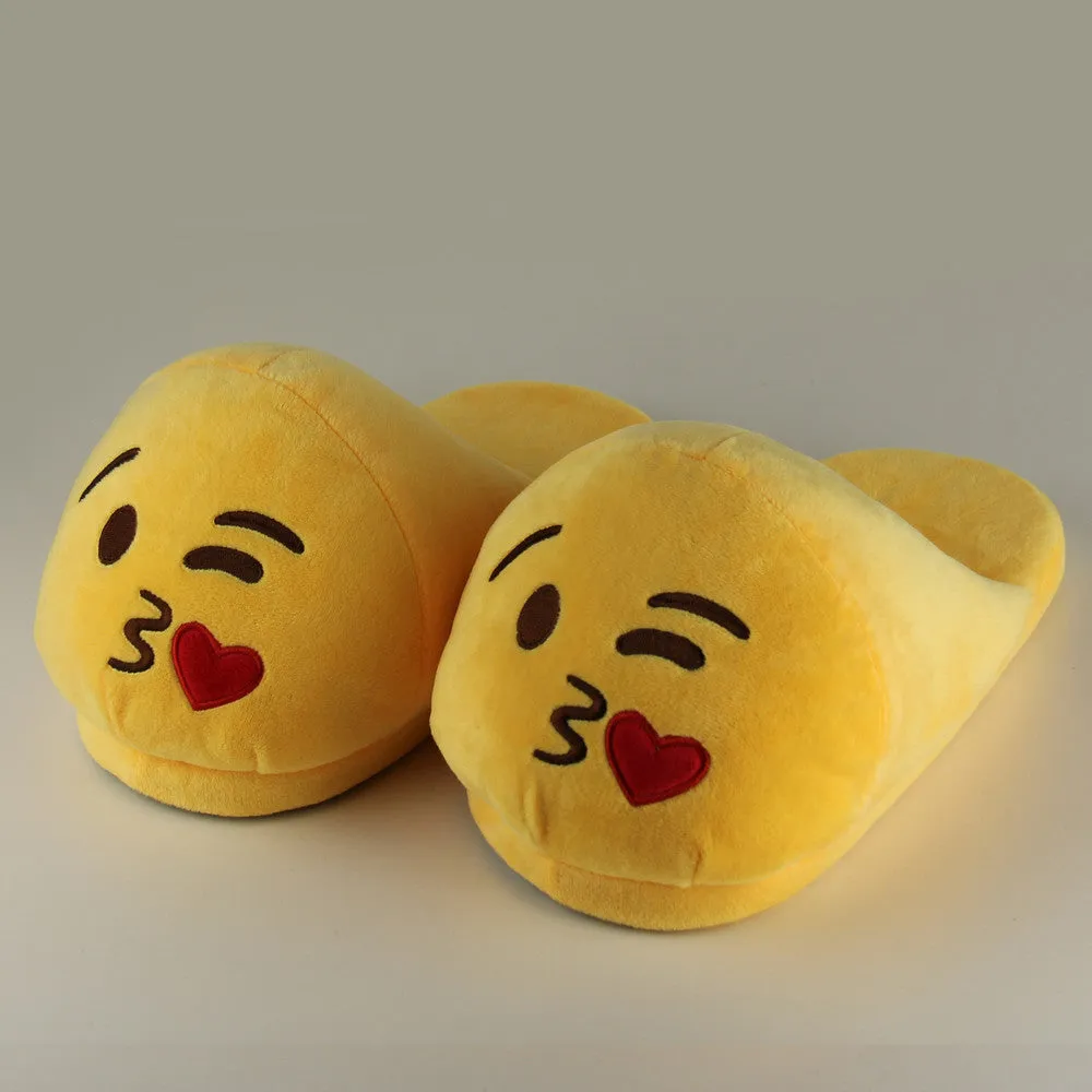 Funny Mens Plush Slippers Indoor Shoes House Cute Women Slippers Emoji Shoes Warm House Slipper