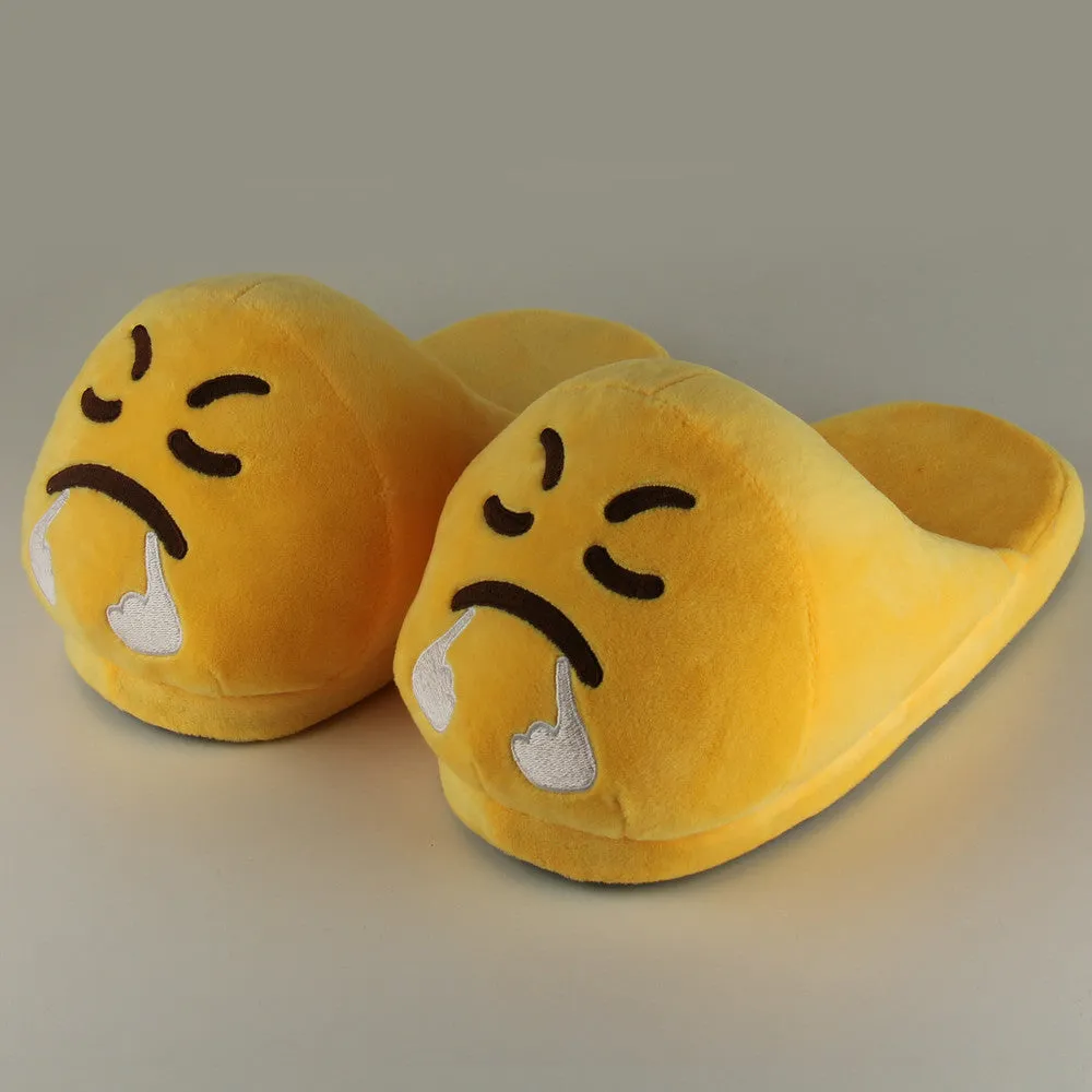 Funny Mens Plush Slippers Indoor Shoes House Cute Women Slippers Emoji Shoes Warm House Slipper