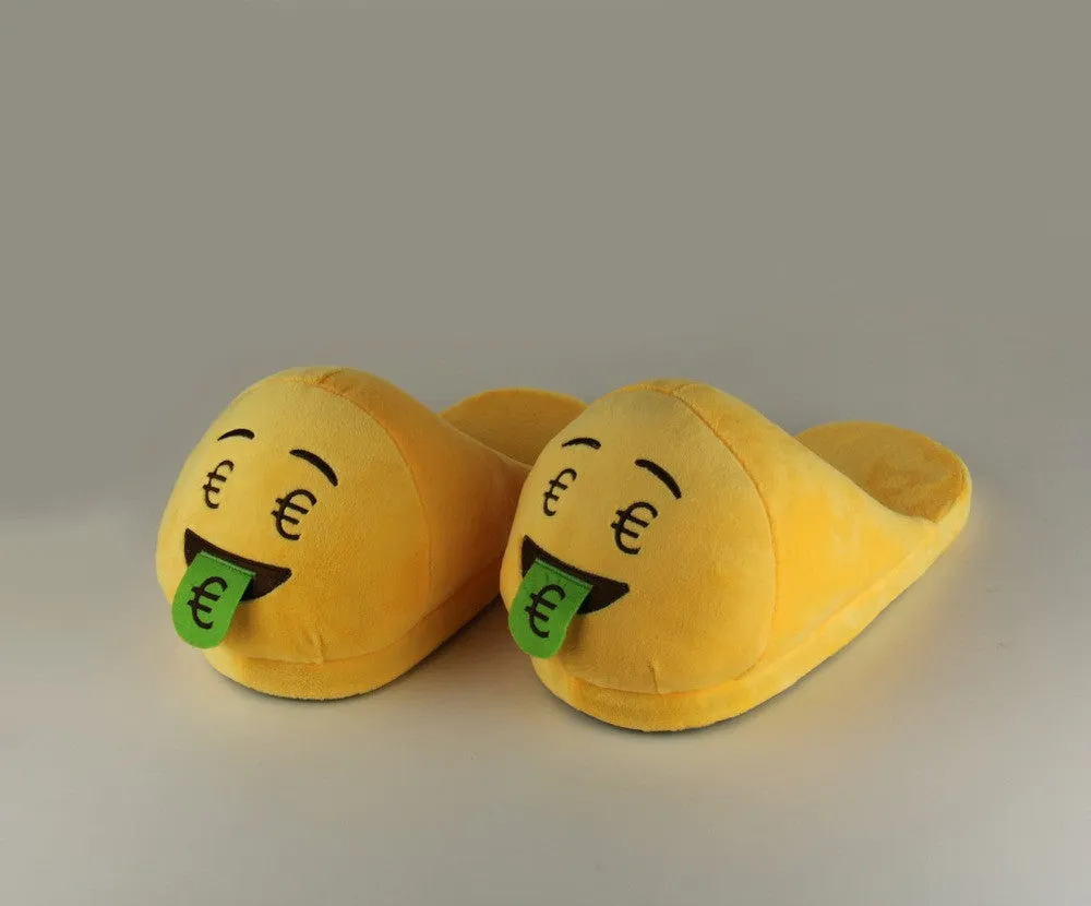 Funny Mens Plush Slippers Indoor Shoes House Cute Women Slippers Emoji Shoes Warm House Slipper