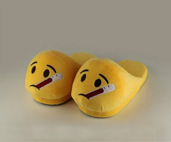 Funny Mens Plush Slippers Indoor Shoes House Cute Women Slippers Emoji Shoes Warm House Slipper
