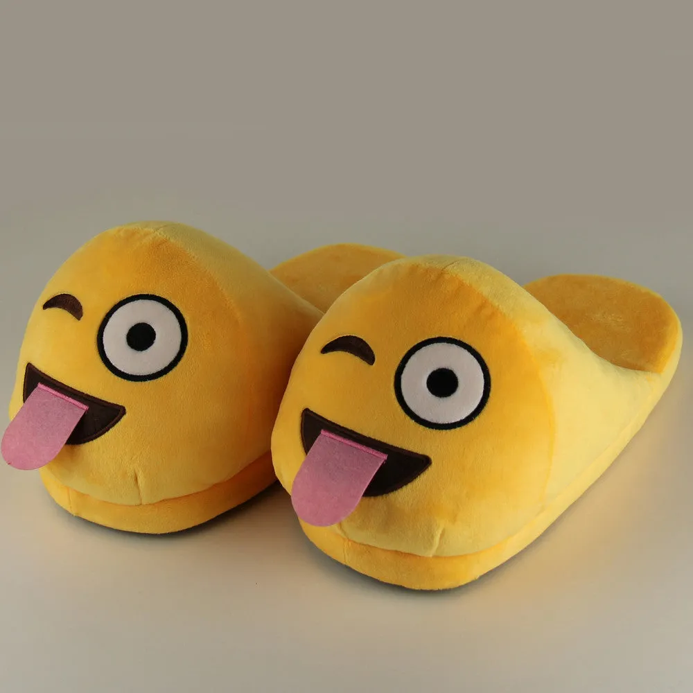 Funny Mens Plush Slippers Indoor Shoes House Cute Women Slippers Emoji Shoes Warm House Slipper