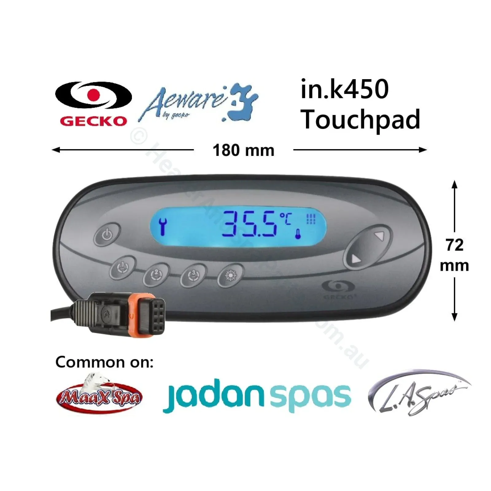 Gecko IN.K450 Touch Pad - Oval - 7 Button