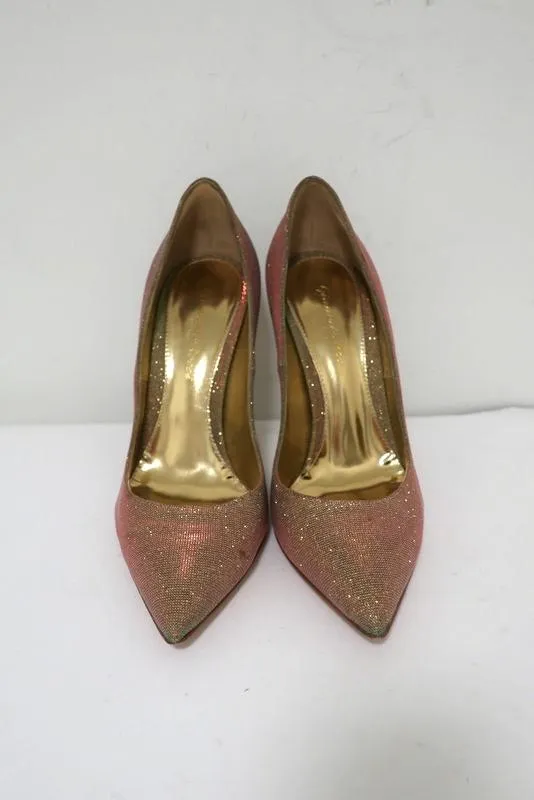 Gianvito Rossi Pumps Multicolor Glitter-Effect Twill Size 36.5 Pointed Toe Heel