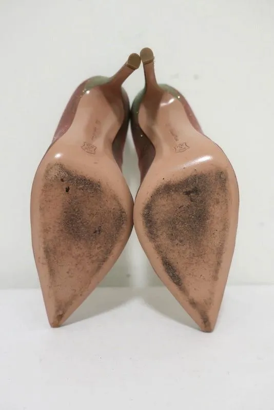 Gianvito Rossi Pumps Multicolor Glitter-Effect Twill Size 36.5 Pointed Toe Heel