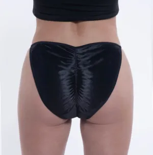 Hi-Cut Ruched Satin String Bikini