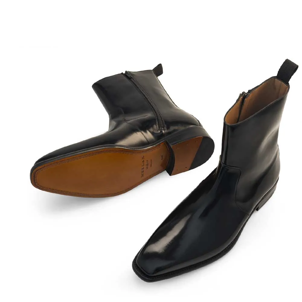 High-Shine Mid-Calf Boot