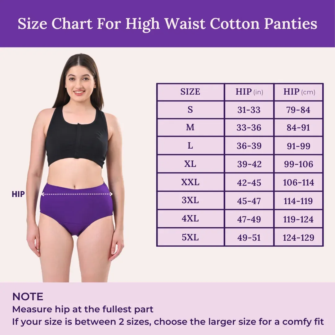 High Waisted Panties | Brief Cut | Full Butt & Hip Coverage | Flattens Belly, Slims & Shapes Silhouette | Soft Elastic At Waist, Leg Openings & Thigh Round | Friction Free & Rash Free | Pack Of 3