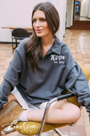 Kappa Cozy Charcoal Collared Crew