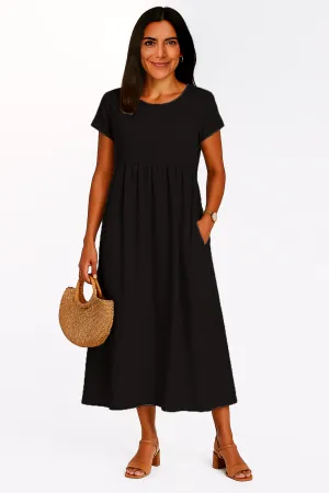 LILABOUTIQ’S | COTTON LINEN POCKET MIDI DRESS