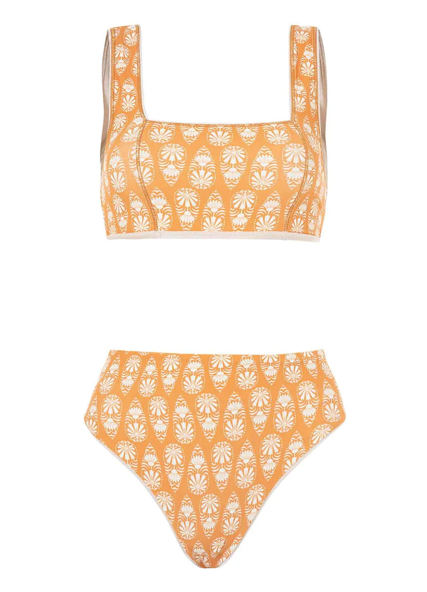 Maaji Golden Shine Suzy Q High Rise/High Leg Bikini Bottom