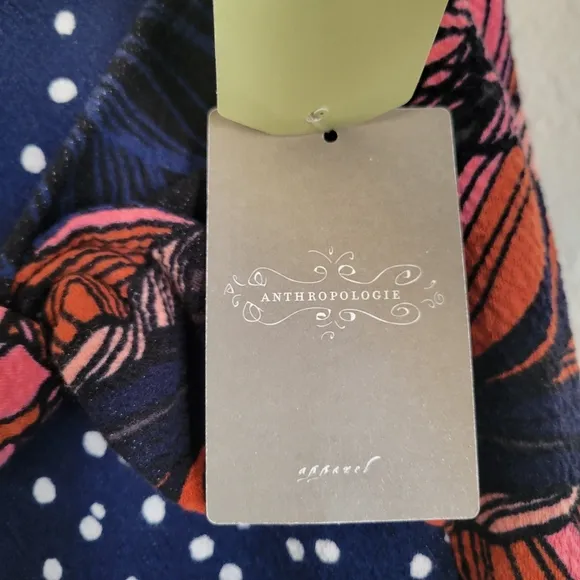 MAEVE Anthropologie Faux Wrap Pencil Skirt Navy Floral 4