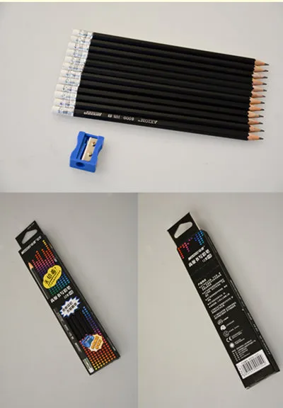 Marco High quality Profession Drawing pencil with rubber lapis- HB, 12pcs/set x2