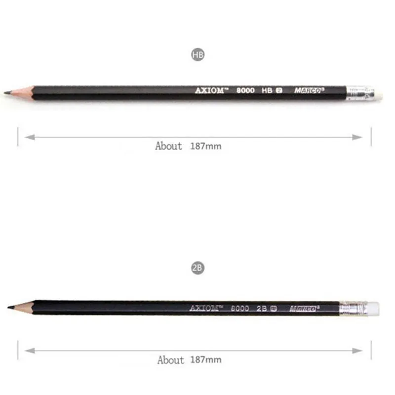 Marco High quality Profession Drawing pencil with rubber lapis- HB, 12pcs/set x2