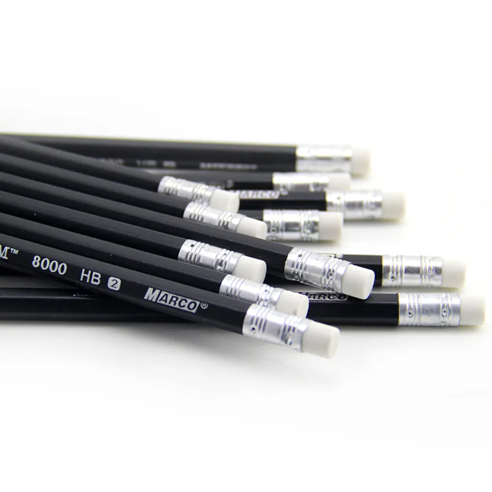 Marco High quality Profession Drawing pencil with rubber lapis- HB, 12pcs/set x2