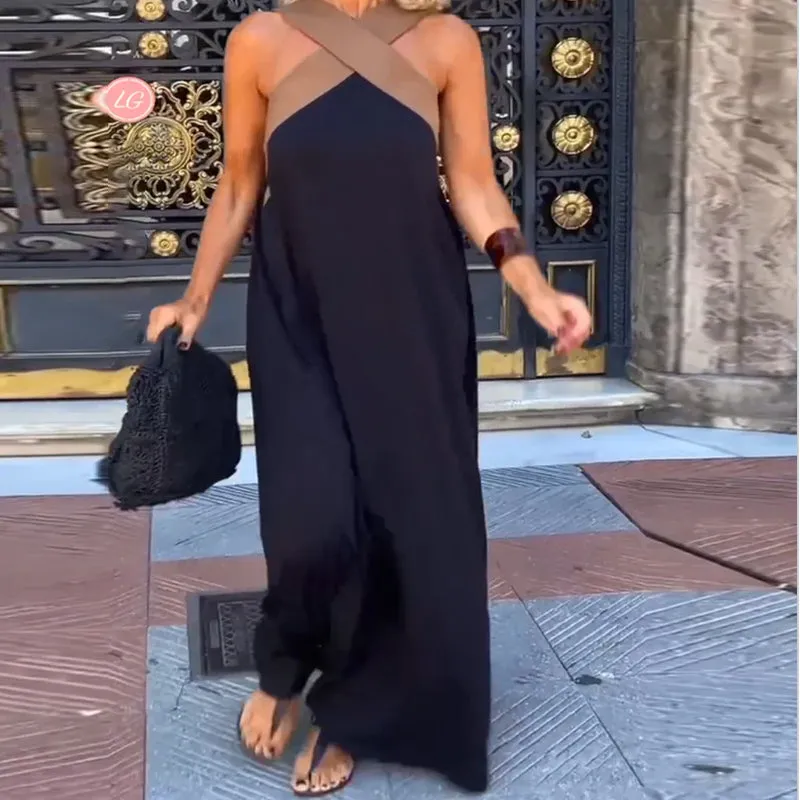 Mariel - Elegant Cross Strappy Maxi Dress
