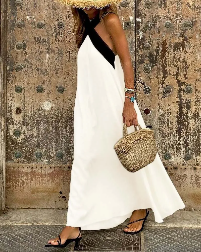 Mariel - Elegant Cross Strappy Maxi Dress