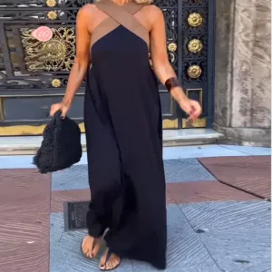 Mariel - Elegant Cross Strappy Maxi Dress