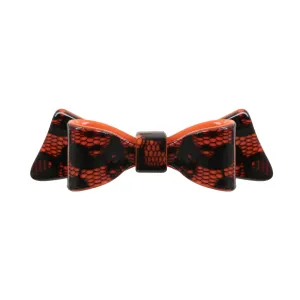 Marielle Large Dentelle Orange Bow Hair Clip