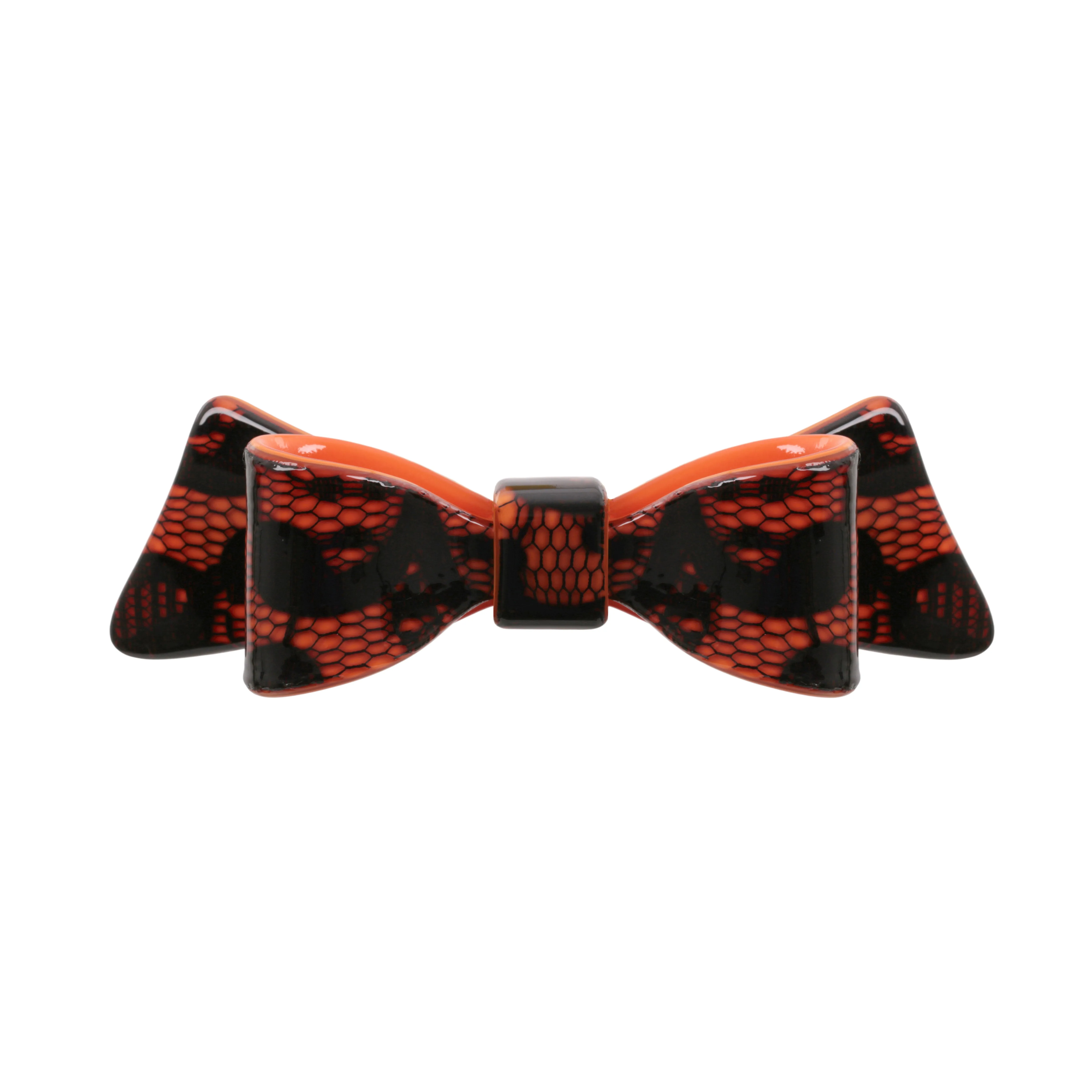 Marielle Large Dentelle Orange Bow Hair Clip