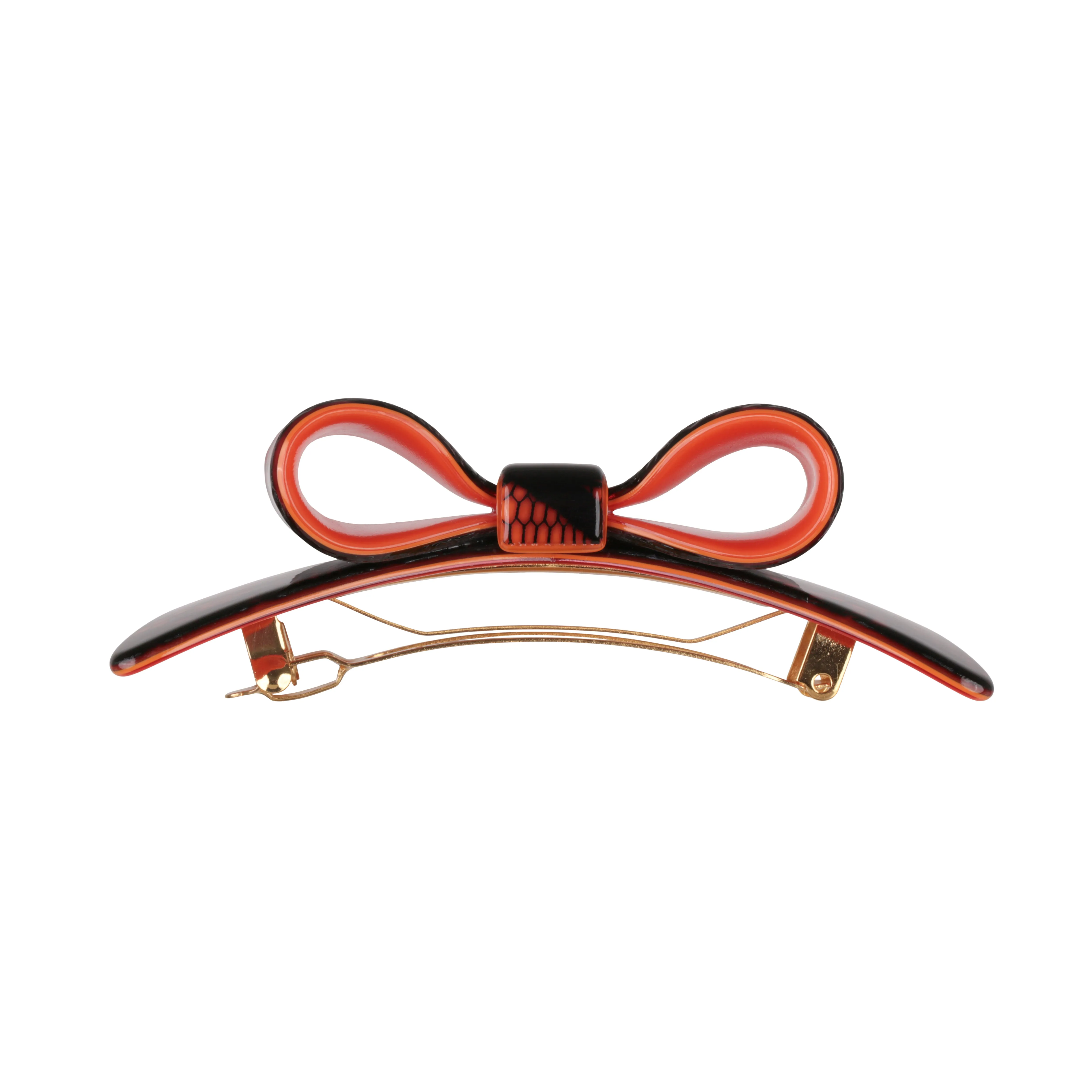 Marielle Large Dentelle Orange Bow Hair Clip