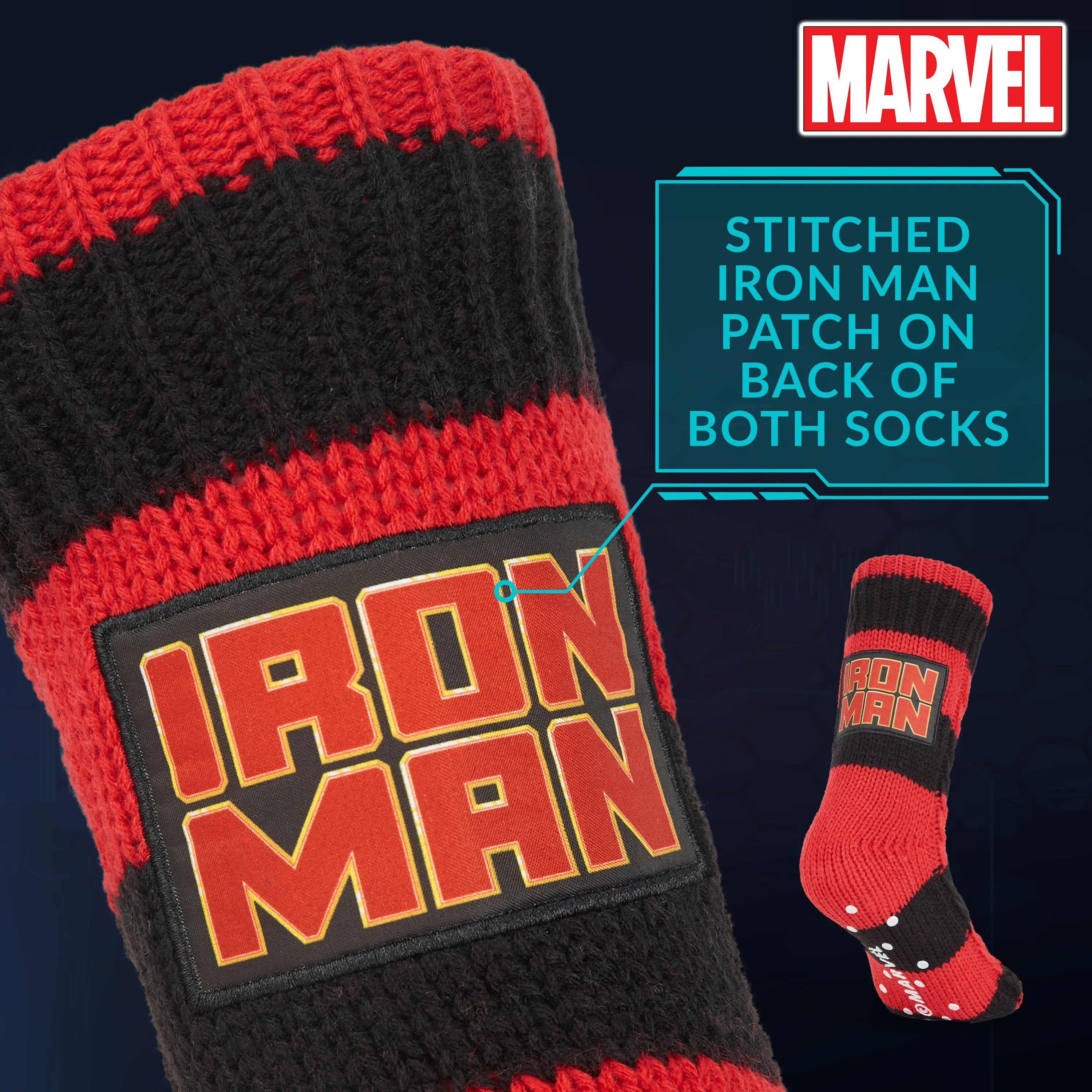 Marvel Fluffy Socks, Mens Slipper Socks, Iron Man Warm Knitted Socks