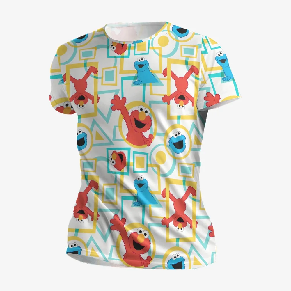 Men's Geometric Cartoon Character Round Neck Casual T-Shirt 2403000268
