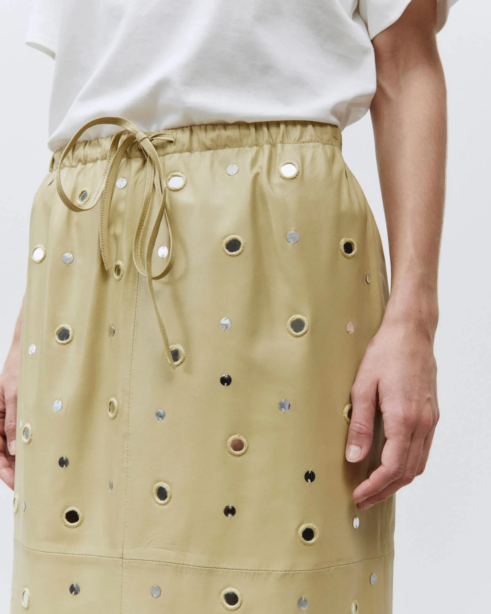 MIRRORED LEATHER SKIRT