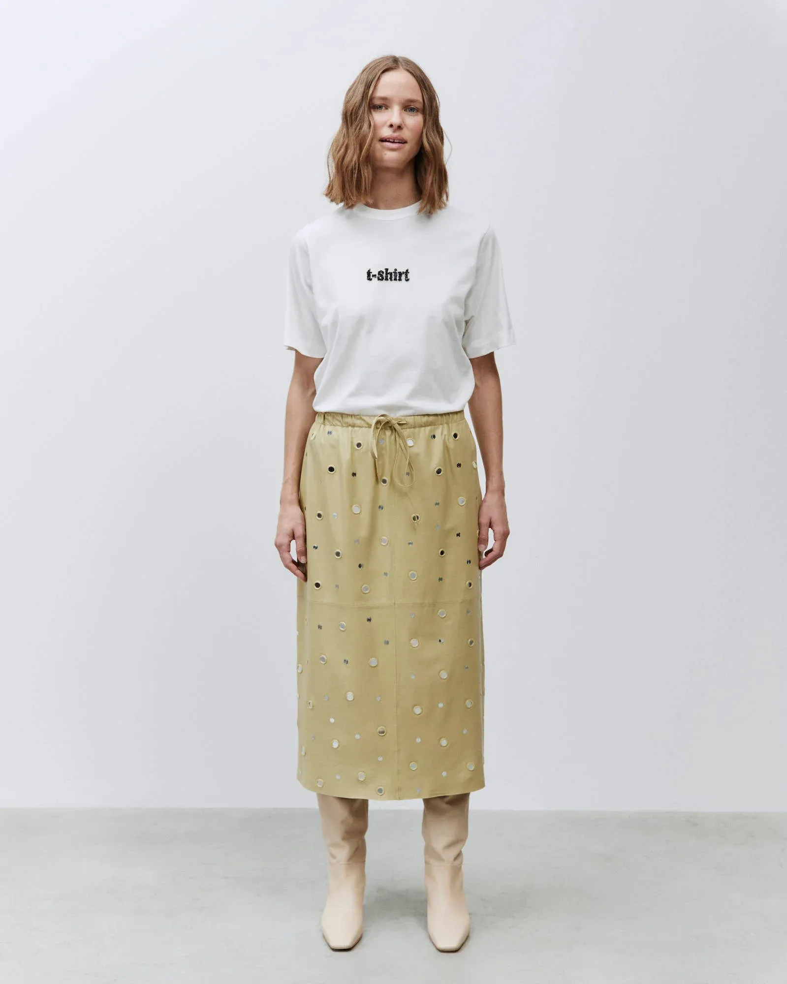 MIRRORED LEATHER SKIRT