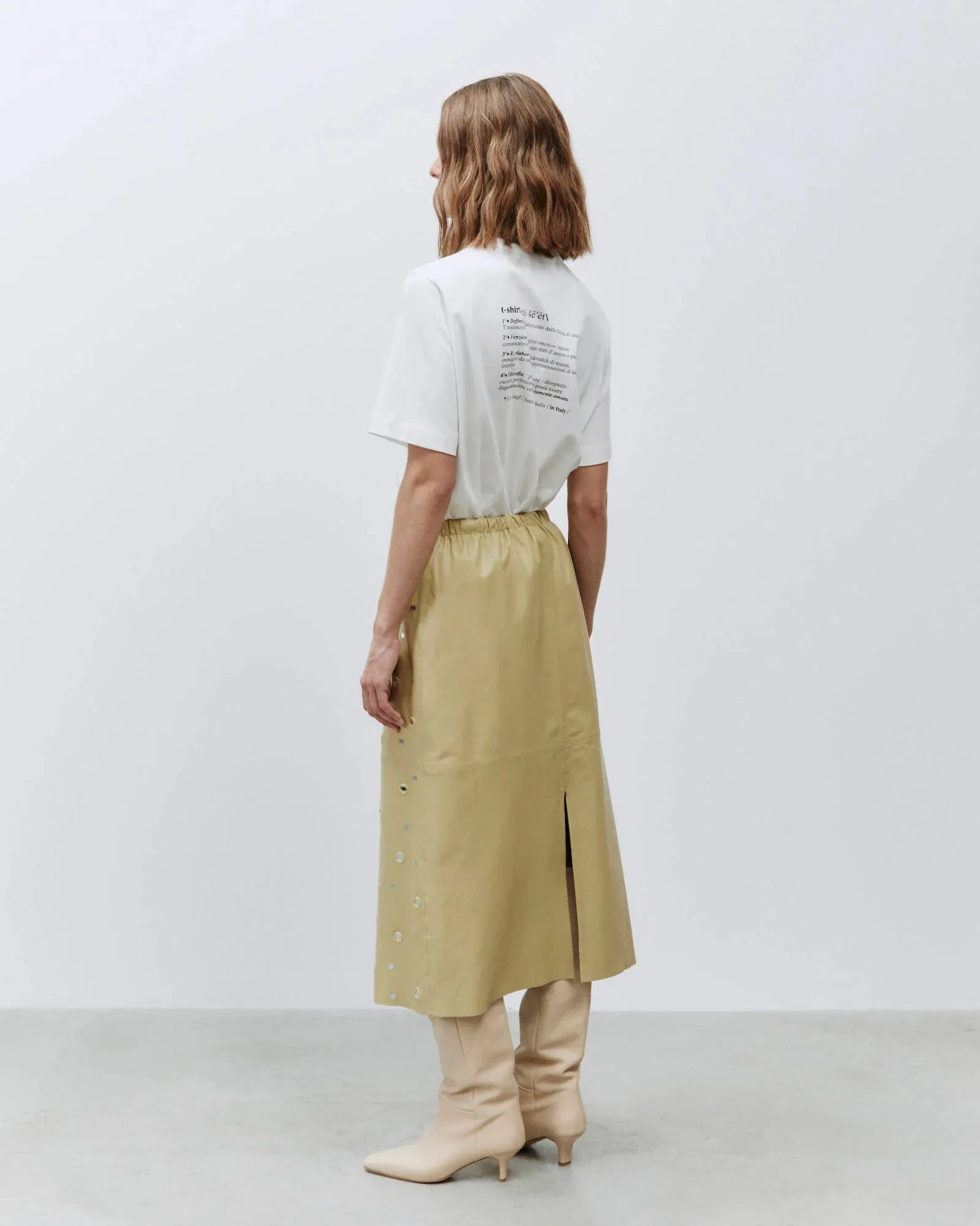 MIRRORED LEATHER SKIRT