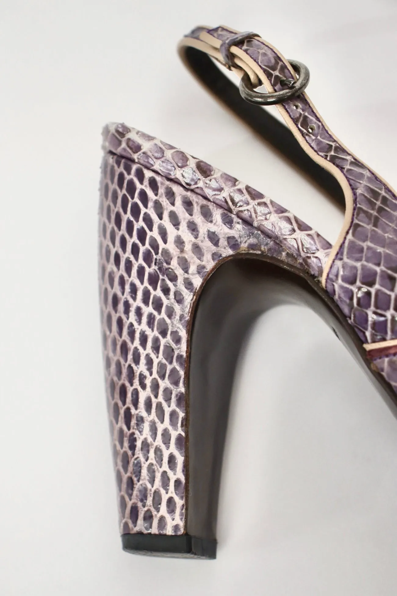 Miu Miu Snakeskin Slingback Pumps
