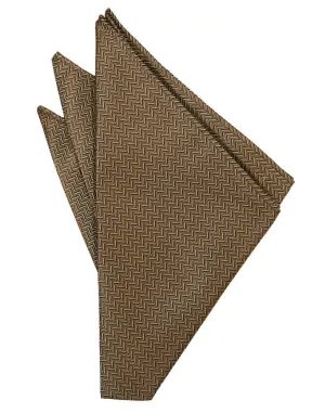 Mocha Herringbone Pocket Square