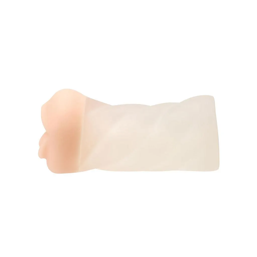 Neojoy - Transparant Dual Color Blowjob Handheld Masturbator - 0.29kg - Dual Color White Skin & Clear