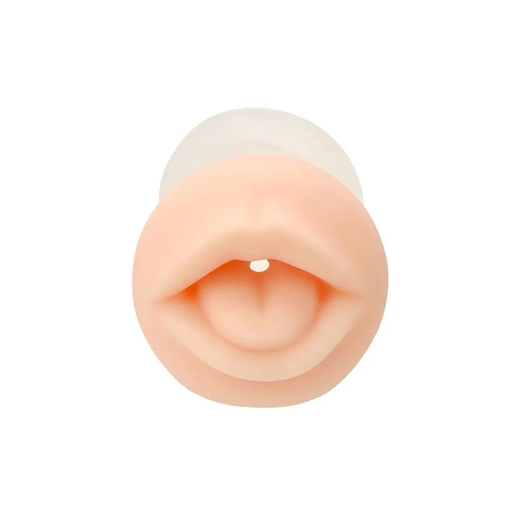 Neojoy - Transparant Dual Color Blowjob Handheld Masturbator - 0.29kg - Dual Color White Skin & Clear