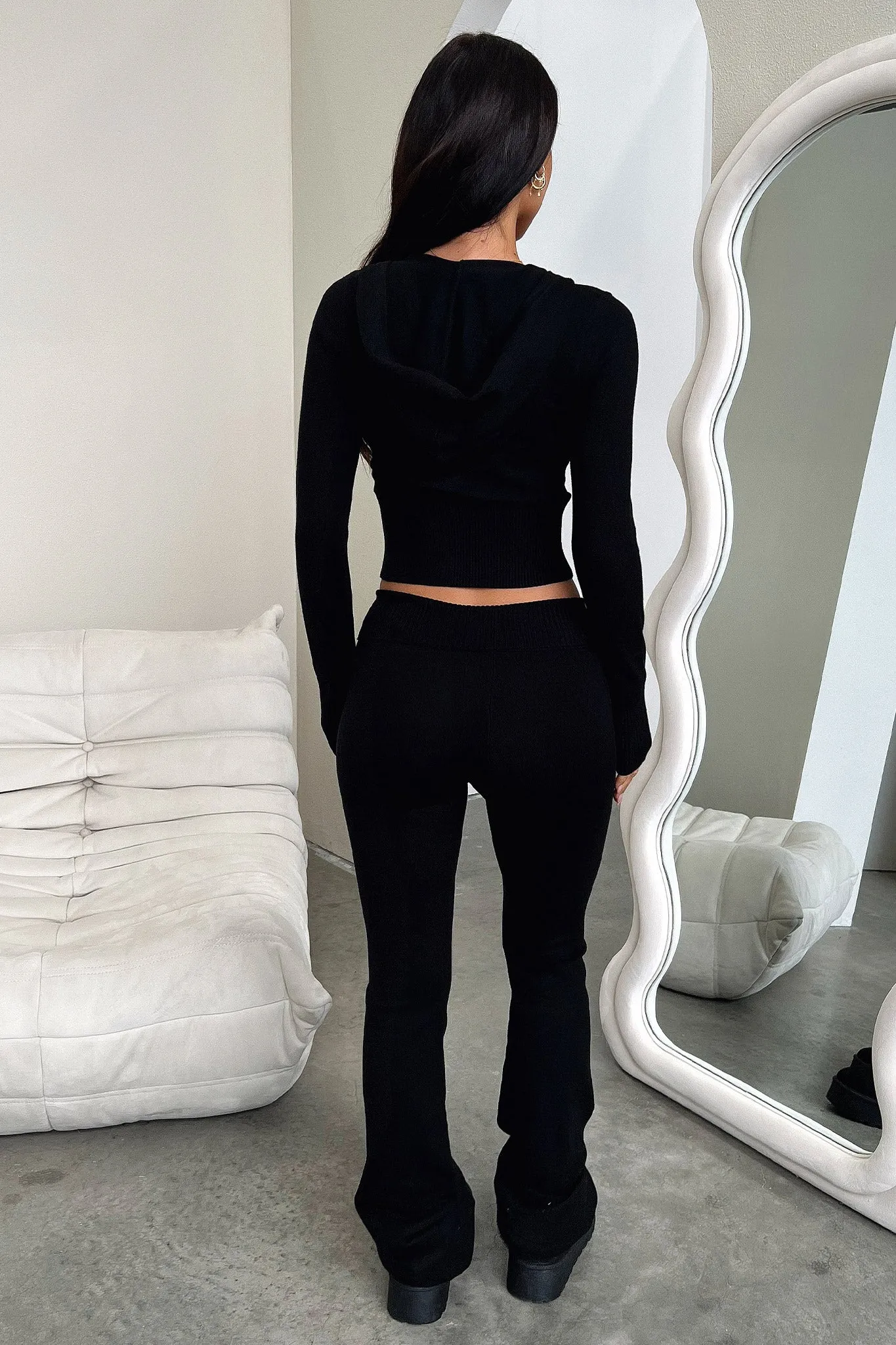 Nicki Knit Zip-Up - Black