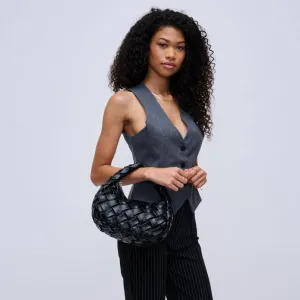 Noreen Woven Clutch: Black