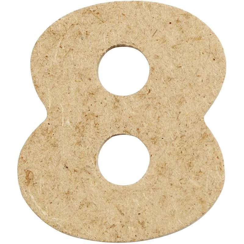 Number 4cm Pre Punched x 10 - 8
