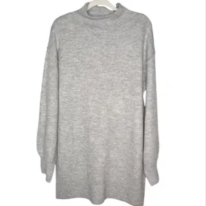 NWT Gap Maternity High Neck Oversized Tunic Sweater Dress Light Heather Grey XL