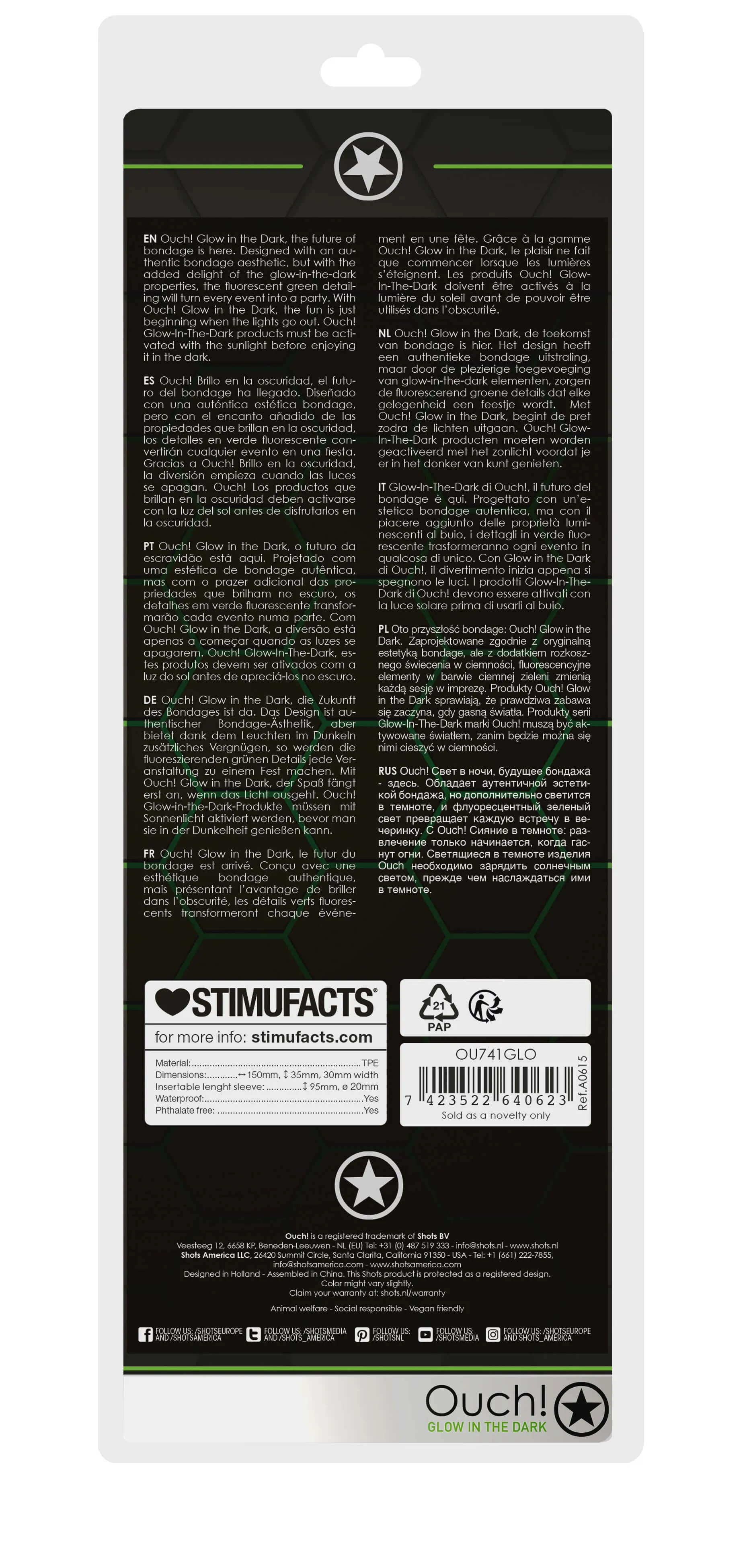 Ouch! Glow in the Dark Swirl Stretchy Penis Sleeve - Illuminate Your Pleasure