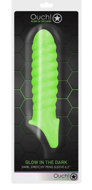 Ouch! Glow in the Dark Swirl Stretchy Penis Sleeve - Illuminate Your Pleasure