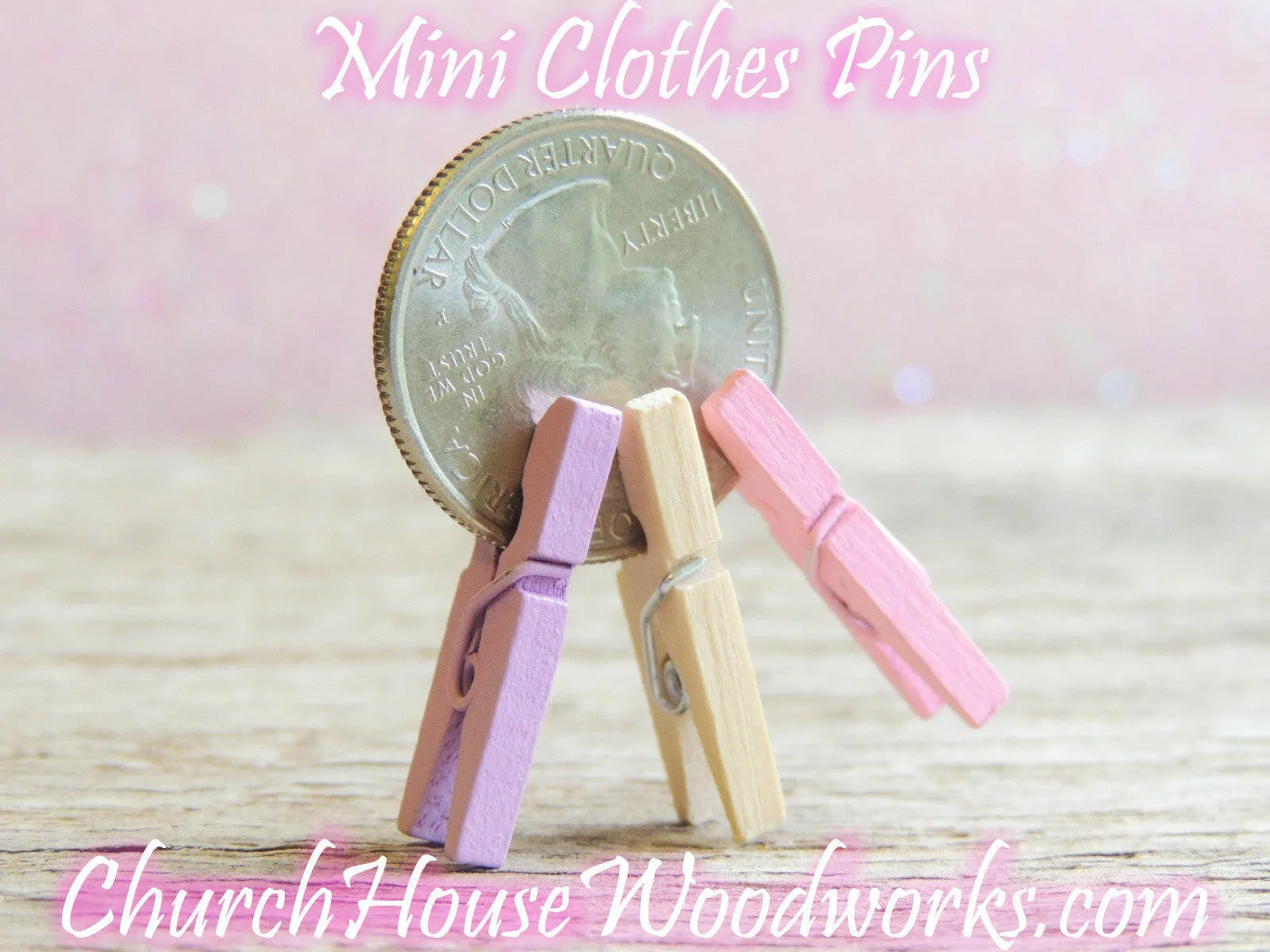 Pack of 100 Mini Light Blue Clothespins
