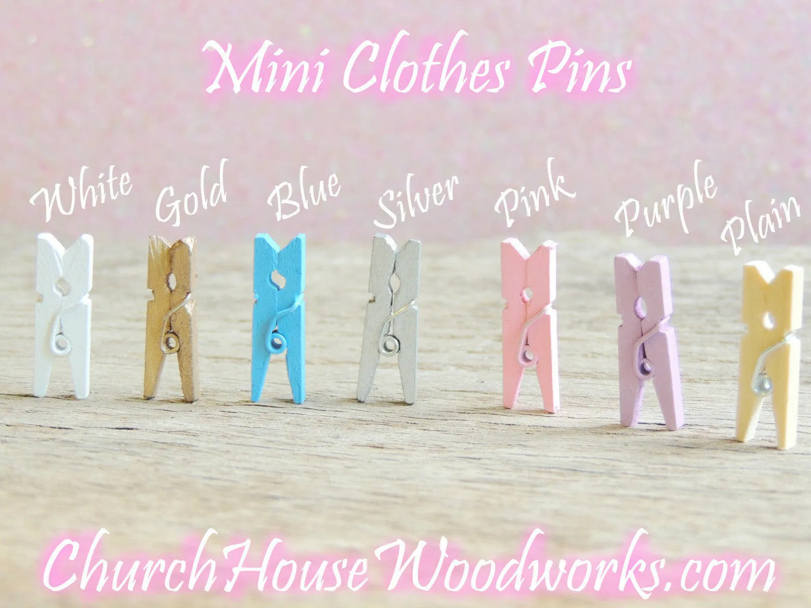 Pack of 100 Mini Light Blue Clothespins