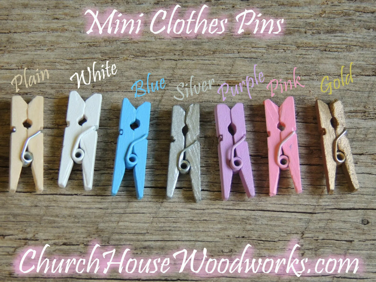Pack of 100 Mini Light Blue Clothespins