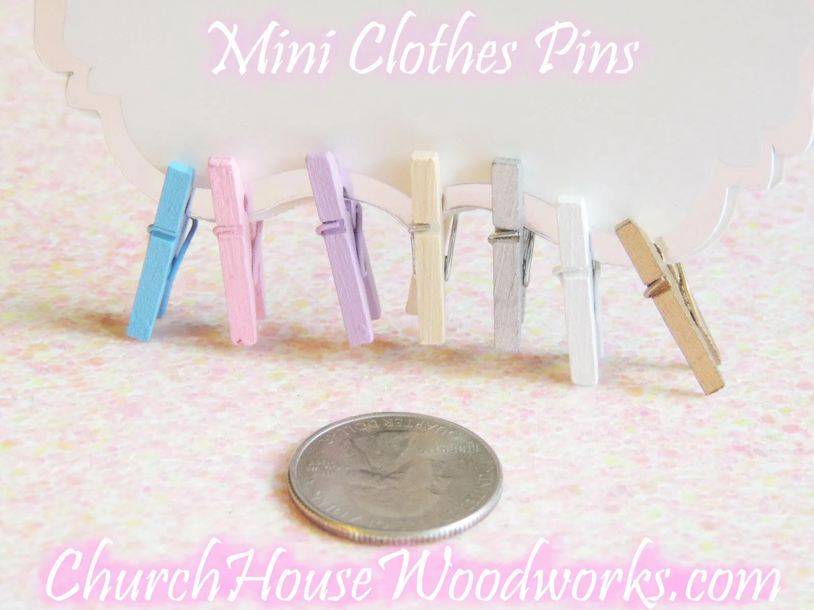 Pack of 100 Mini Light Blue Clothespins