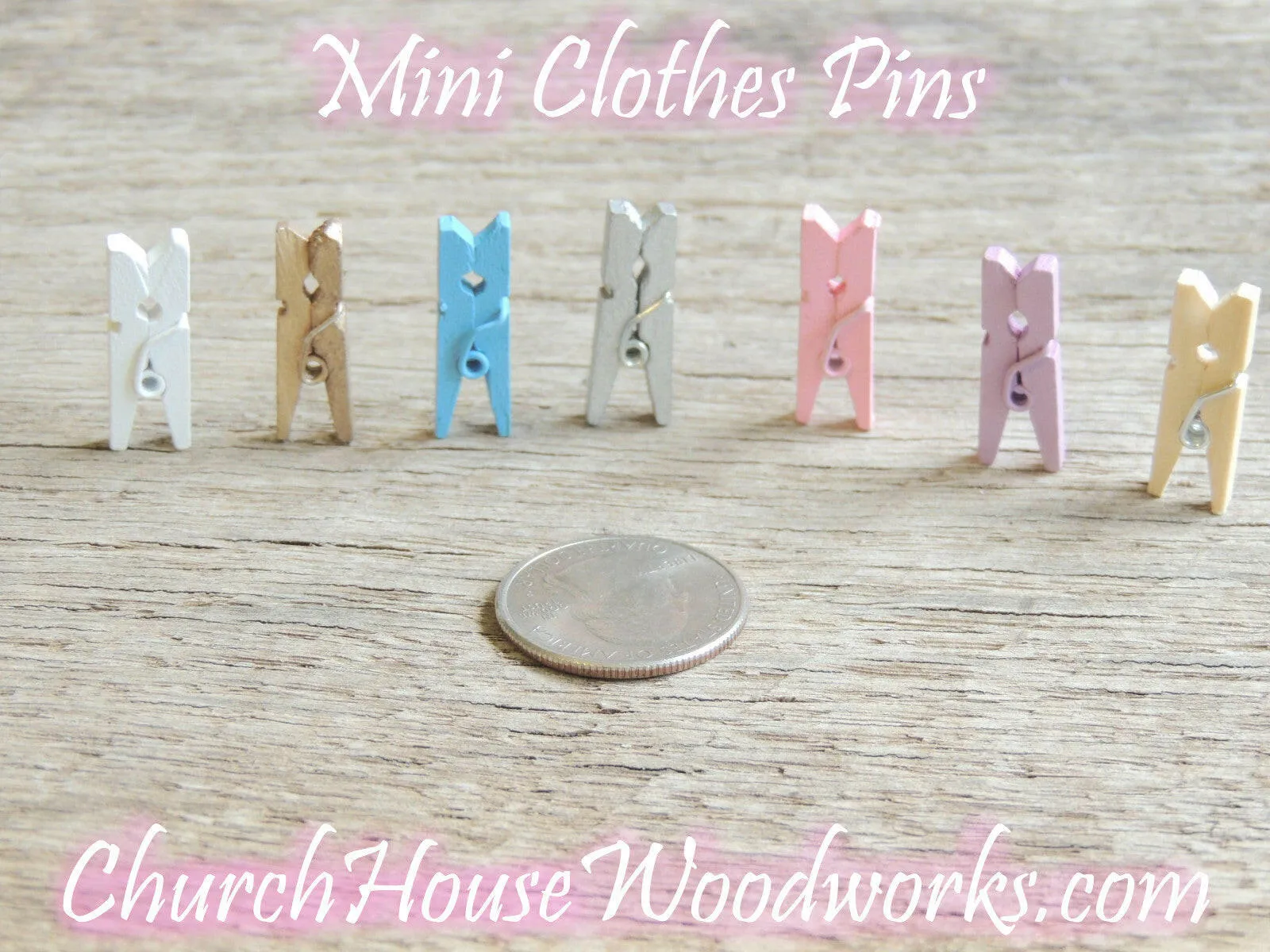 Pack of 100 Mini Light Blue Clothespins