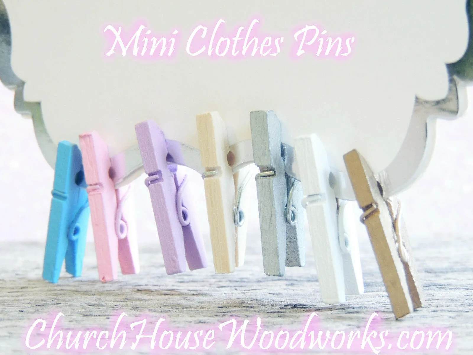 Pack of 100 Mini Light Blue Clothespins