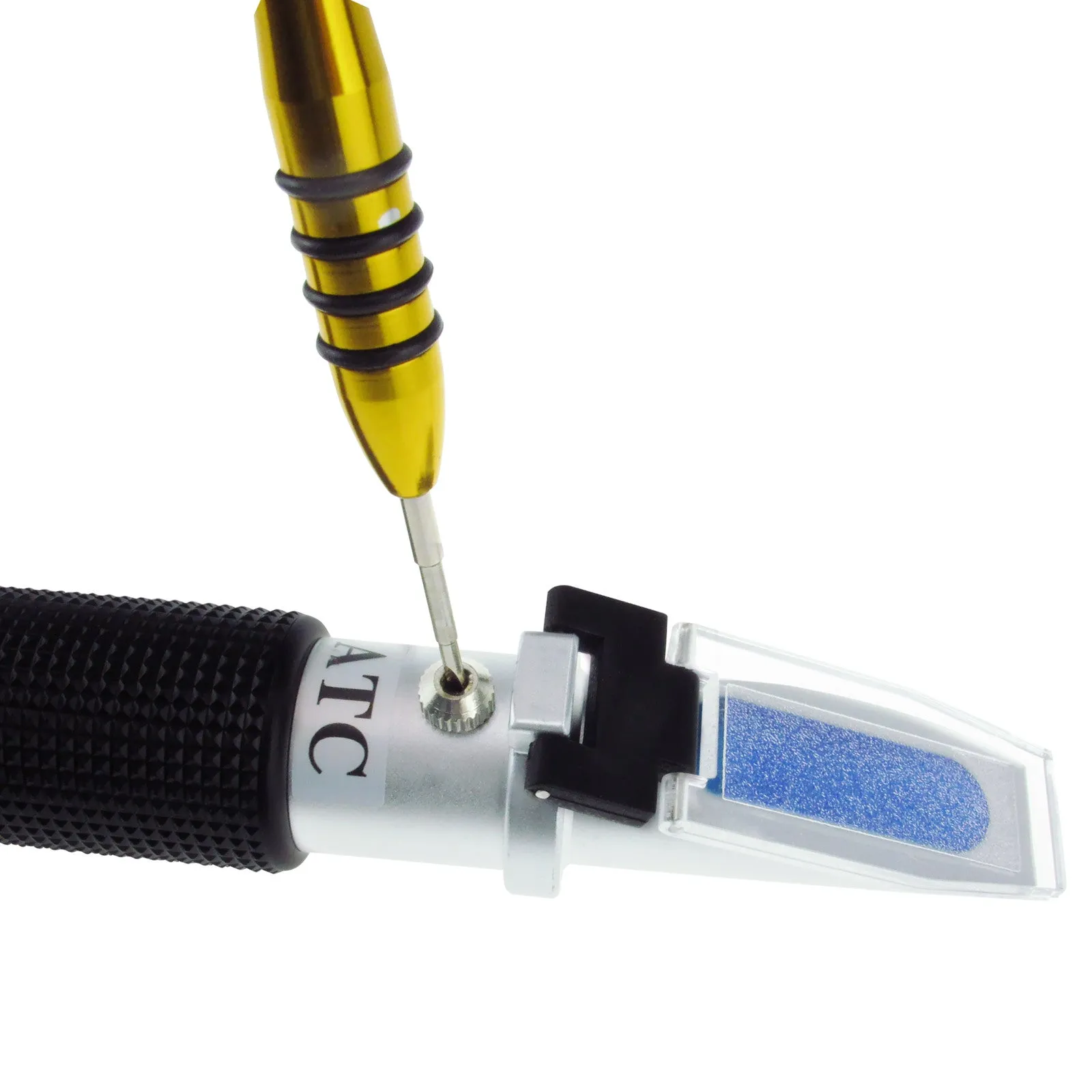 PD_22 Kibeland Refractometer for Car Operating Fluid with ATC, 5 Scales, AdBlue, Engine Coolants, Antifreeze, Cleaning Fluid, Battery Fluid, with EXTRA Mini USB Light